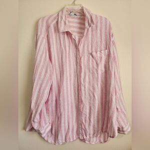 Old Navy Pink and White Striped Shirt